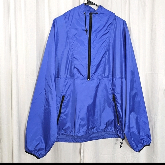 Vintage Helly Hansen Men’s Medium Blue Nylon Pullover Hooded Windbreaker - Picture 1 of 10